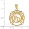 14K Gold FD Member in Shield Charm Firefighter Pendant Jewerly 30mm x 20.5mm